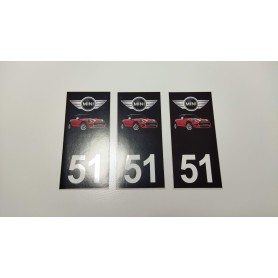 3x Stickers Plaque d’immatriculations Mini Promo Ref88
