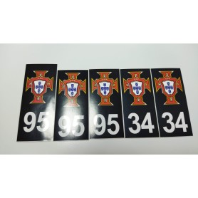 Stickers Plaque d’immatriculations 95 34 FPF Portugal Promo Ref96