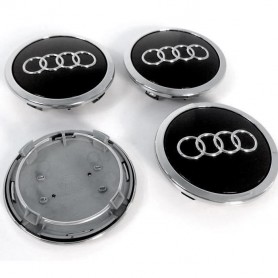 4x Cache Moyeu Jante Pour Audi Noir 69mm 4B0601170A Centre De Roue Emblème