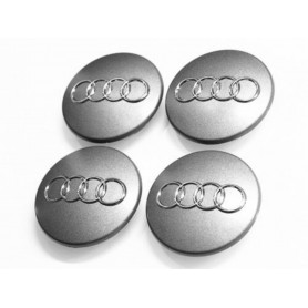 4x Cache Moyeu Jante Pour Audi Argent 60mm 4B0601170 Centre De Roue Emblème