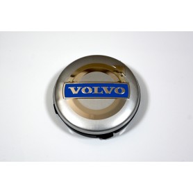 4x Logo Jante Volvo 64 mm Argent Bleu Cache Moyeu Centre De Roue Emblème 3546923