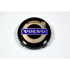 4x Logo Jante Volvo 64 mm Noir Bleu Cache Moyeu Centre De Roue Emblème 3546923