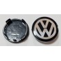 4x Logo Jante VW 76 mm Noir Argent Cache Moyeu Centre De Roue Emblème 7L6601149