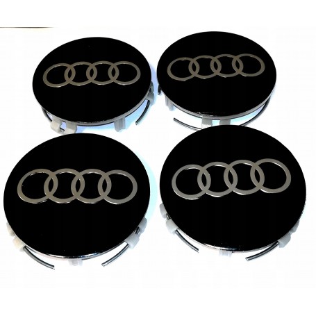 4 pièces 4M0601170 cache Moyeu Jante Pour Audi Noir 61mm Centre De