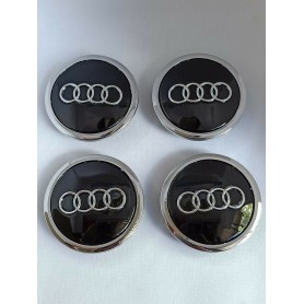 4 pièces 4M0601170 cache Moyeu Jante Pour Audi Noir 61mm Centre De Roue Emblème
