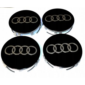 4 pièces 8D0601170 Cache Moyeu Jante Pour Audi Noir 68mm Centre De Roue Emblème