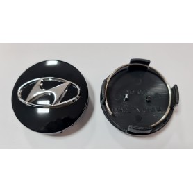 60mm - 4x Moyeu Pour Hyundai Jante Noir Centre De Roue Emblème