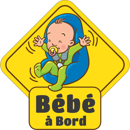 Bébé à Bord dans poussette 20x20cm pour garçon, unisexe Autocollant Stickers Vinyle Ref:22