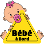 Bébé à Bord 20x20cm pour fille, unisexe Autocollant Stickers Vinyle Ref:29