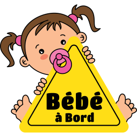 Bébé à Bord 20x20cm pour fille, unisexe Autocollant Stickers Vinyle Ref:31