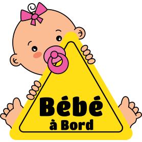 Bébé à Bord 12x12cm pour fille, unisexe Autocollant Stickers Vinyle Ref:29