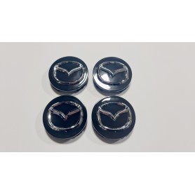 4x Cache Moyeu Jante Noir pour Mazda 55mm AH321A096A BW Centre De Roue Emblème