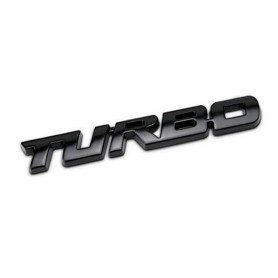 3D Badge Métal Stickers Turbo 14x120 mm Noir Autocollant Tuning Vouiture Sport