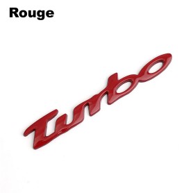 3D Badge Métal Stickers Turbo 20x135 mm Rouge Autocollant Tuning Vouiture Sport