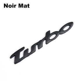 3D Badge Métal Stickers Turbo 20x135 mm Noir Autocollant Tuning Vouiture Sport