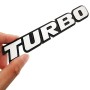 3D Badge Métal Stickers Turbo 25x160 mm Argent Autocollant Emblem Tuning Vouiture Sport