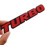 3D Badge Métal Stickers Turbo 25x160 mm Rouge Autocollant Emblem Body Tuning Vouiture Sport