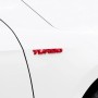 3D Badge Métal Stickers Turbo 14x120 mm Rouge Autocollant Tuning Vouiture Sport