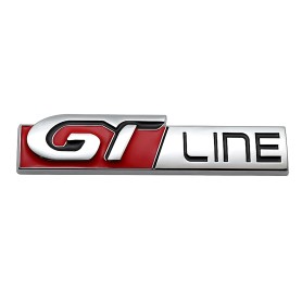 GT Line 85x20mm Autocollant d'emblème latéral de voiture en métal 3D