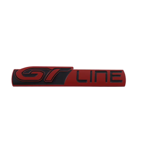 GT Line Noir Rouge 113x20mm Autocollant 3d d'emblème latéral de voiture en métal badge