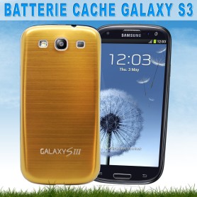 Batterie Cache Alu Brossé Doré Samsung Galaxy S3