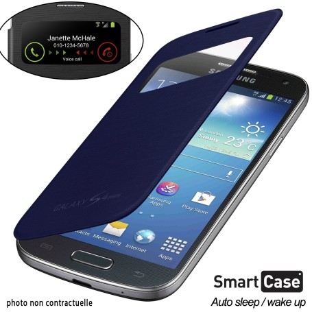 Housse Etui S view Cover Bleu Nuit Samsung Samsung Galaxy S4 Mini