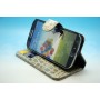 Etui Portefeuille Crocodile Motif Samsung Galaxy S4 Gris i9505