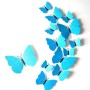 Papillon De 12 Pièces 3D Stickers Bleu 2 Décoration Maison Butterfly 3d
