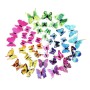 12 Pièces 3D Stickers Papillon Rouge Coloré Décoration Maison Butterfly 3d