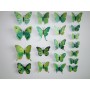 12 Pièces 3D Stickers Papillon Vert Décoration Maison Butterfly 3d