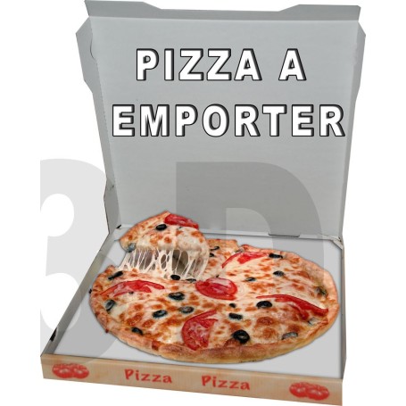 Stickers "Pizza à Emporter" 63X50 cm Pour Restaurant Kebab Pizza Snack