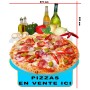 Stickers "Pizza En Vente Ici" 800X670 mm Restaurant Kebab Pizza Snack