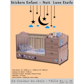 Stickers Chambre Enfant Nuit  Lune Etoile Décoration Maison