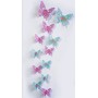 12 Pièces 3D Stickers Papillon Rosé Colore Décoration Maison Butterfly 3d