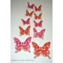 Stickers 3D 12 Pièces Papillon Orange Points Décoration Maison Butterfly 3d