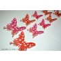 12 Pièces 3D Stickers Papillon Orange Points Décoration Maison Butterfly 3d