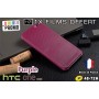 Housse Etui Violet Motif Point Dot View HTC M8 One 2 - 1x film offert