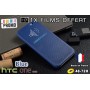 Housse Etui Bleu Motif Point Dot View  HTC M8 One 2 - 1x film offert