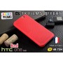 Housse Etui Rouge Motif Point Dot View  HTC M8 One 2 - 1x film offert