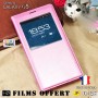 Etui S-view Rosé Samsung Galaxy S5 SM-G900F 1x film offert