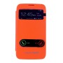 Flip Cover Fenêtre Orange Samsung Galaxy Note 2 Puce NFC intégrée Film Offert