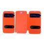 Flip Cover Fenêtre Orange Samsung Galaxy Note 2 Puce NFC intégrée Film Offert