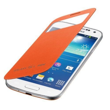Housse Etui S view Samsung Galaxy S4 Mini Orange