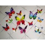 12 Pièces 3D Stickers Papillon Arc En Ciel Décoration Maison Butterfly 3d