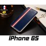 iPhone 6S Housse Etui Simili Cuir Bleu Nuit Stand Option