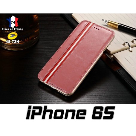 iPhone 6S Housse Etui Simili Cuir Lilas Stand Option