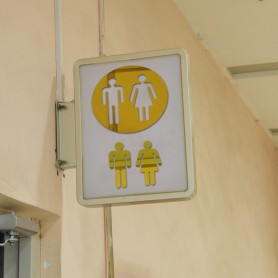 Doré & Or Miroir Acrylique Signe Porte de Toilettes Hommes Femmes 3D stickers déco