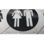 Noir Miroir Acrylique Signe Porte de Toilettes Hommes Femmes 3D stickers déco