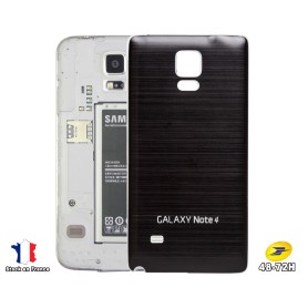 Arriéré Cache Batterie Alu Brosse Noir Samsung Galaxy Note 4 Cover Battery