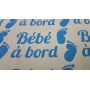 Stickers "Bébé à bord" 14x9 cm "Bleu" Promo Garçon pied découpe 056